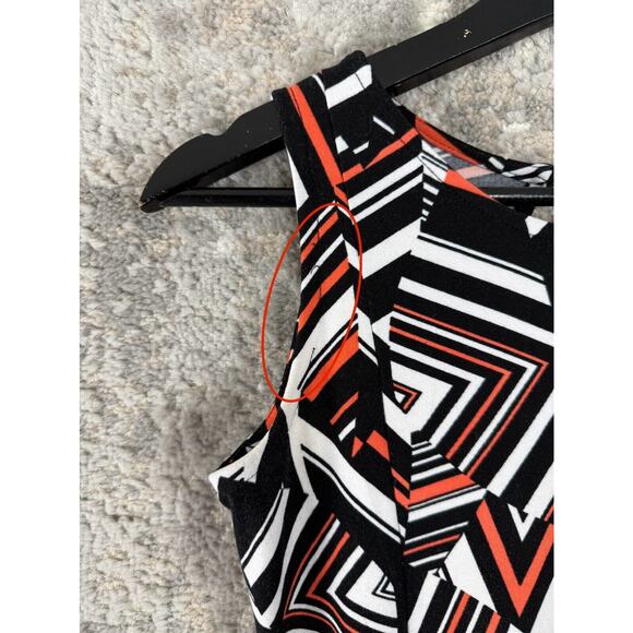 Derek Heart Size S Abstract Fit Flared Mini Dress Sleeveless Pullover Stretch - Picture 2 of 10